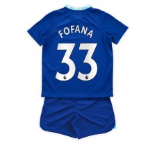 Chelsea Wesley Fofana #33 Hemmaställ Barn 2022-23 Korta ärmar (+ Korta byxor)